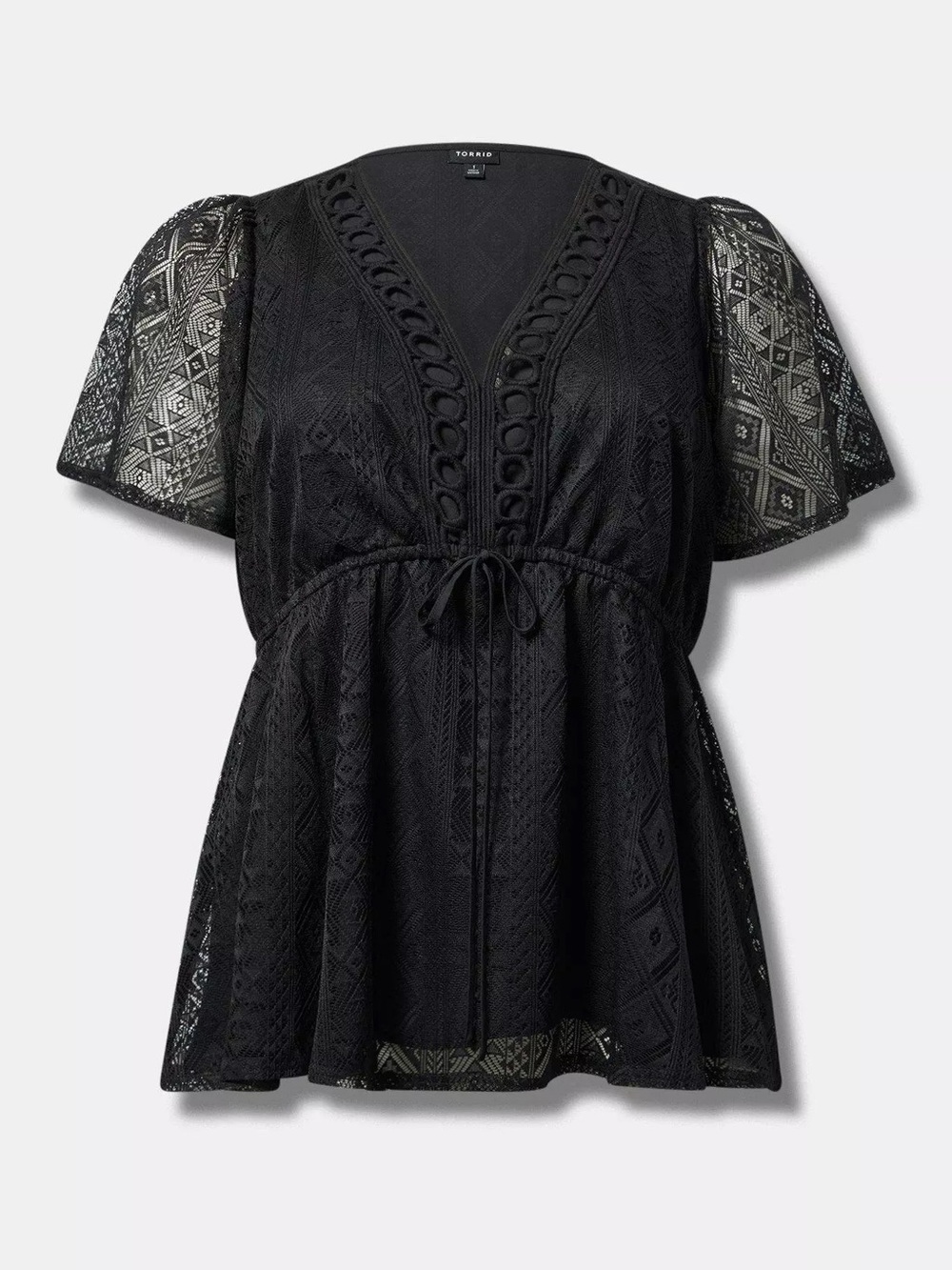 torrid size 1 Black Lace Drawstring Waist Tunic